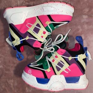 Platform wedge sneakers